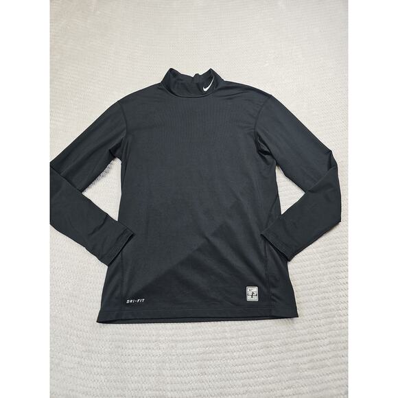 Nike Pro Combat Shirt Mens XL Black Fitted Compression Mock Neck - Picture 1 of 7
